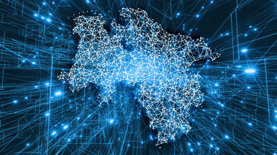 Karte von Niedersachsen, grafisch überarbeitet